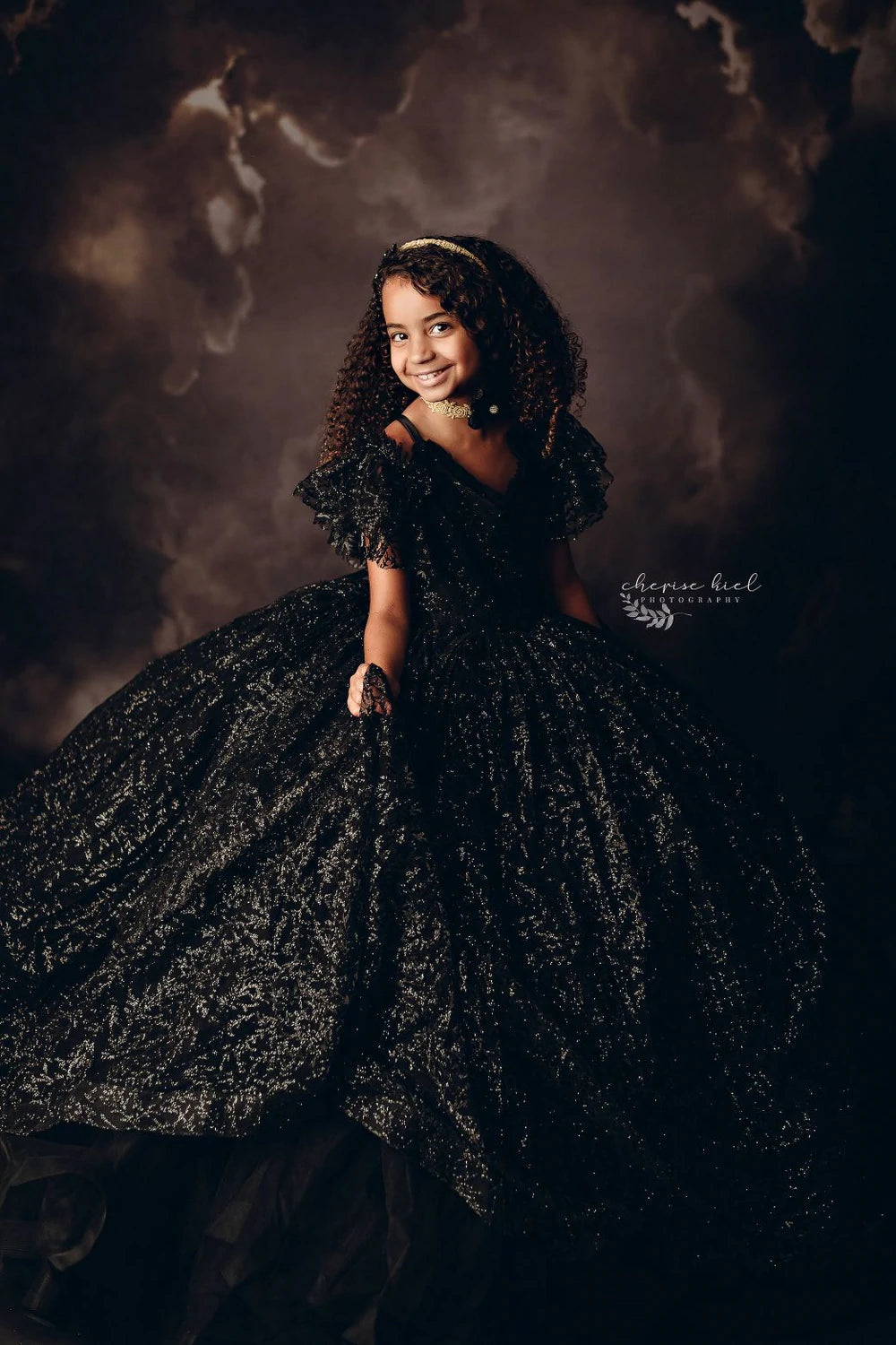 "Midnight Asher" - Floor Length Dress - Editorial Dress, Couture Gown, Special Occasio-n Dress