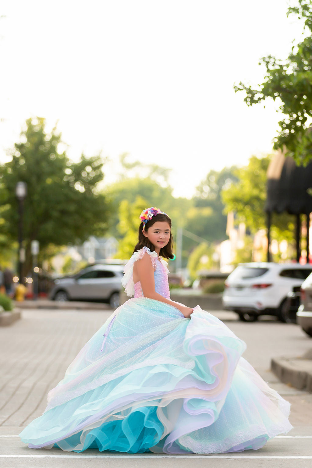 "Ombre Lilac Dream" Floor Length Dress (7 Year-Petite 8 Year)