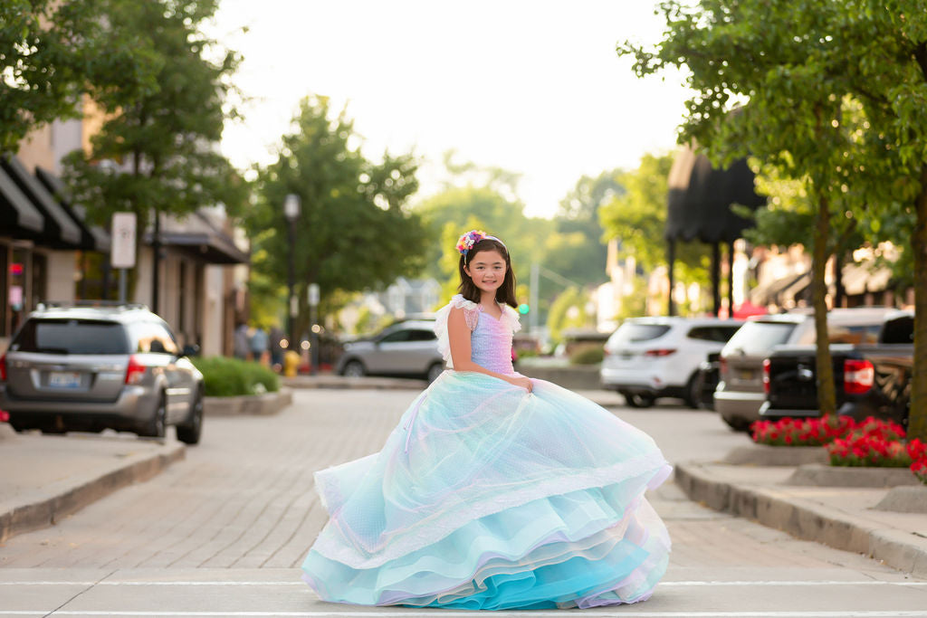 "Ombre Lilac Dream" Floor Length Dress (7 Year-Petite 8 Year)
