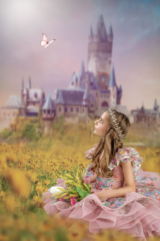 "Lola" - Petal Short Length Dress ( 6 Year - Petite 7 Year)