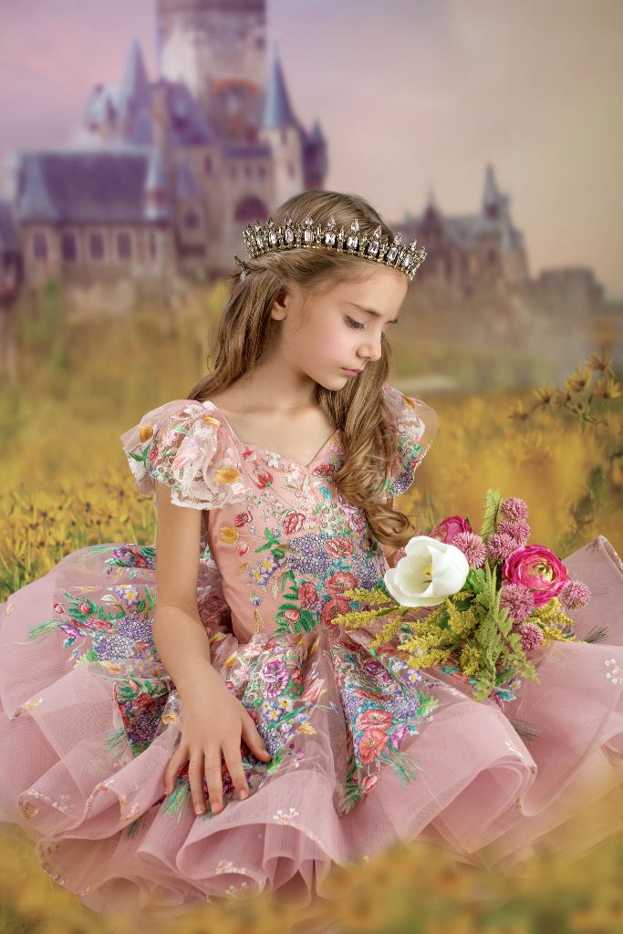 "Lola" - Petal Short Length Dress ( 6 Year - Petite 7 Year)
