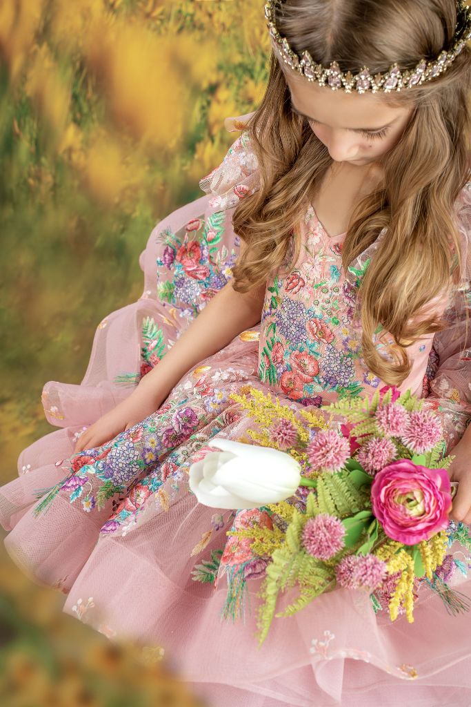 "Lola" - Petal Short Length Dress ( 6 Year - Petite 7 Year)