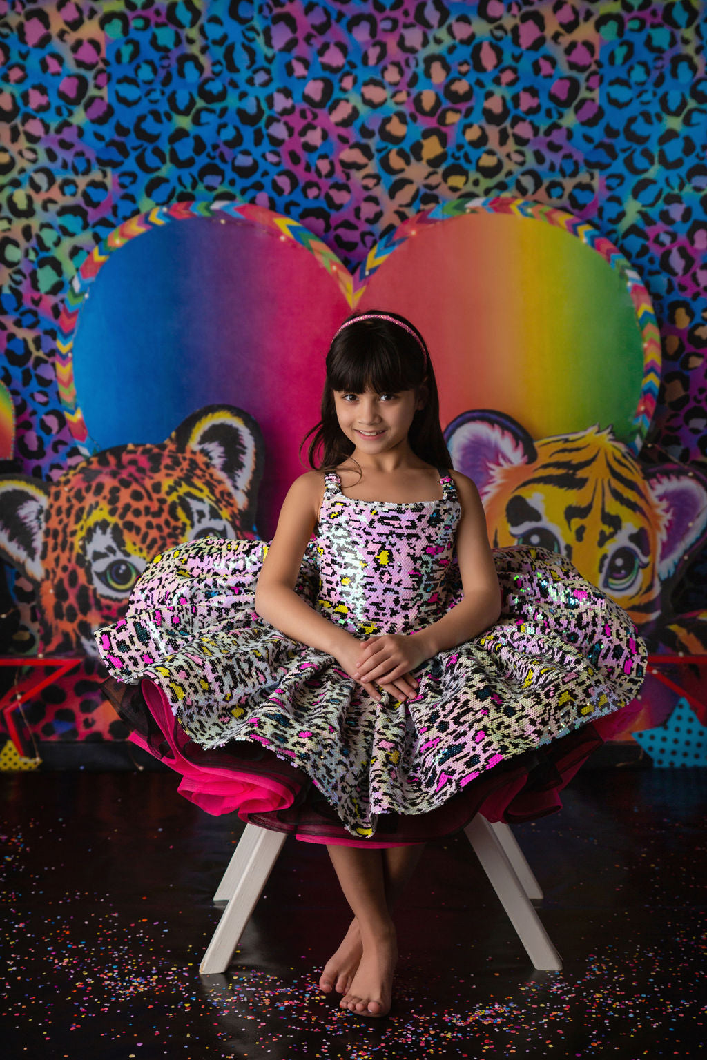 "Leopard Sass" Petal Length Dress ( 4 Year - Petite 5 Year)