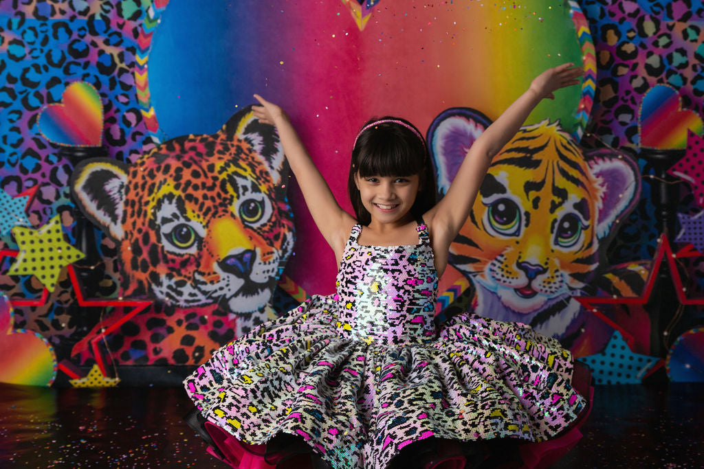 "Leopard Sass" Petal Length Dress ( 4 Year - Petite 5 Year)