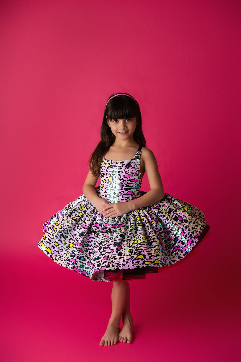 "Leopard Sass"  Petal Length Dress  ( 4 Year - Petite 5 Year)