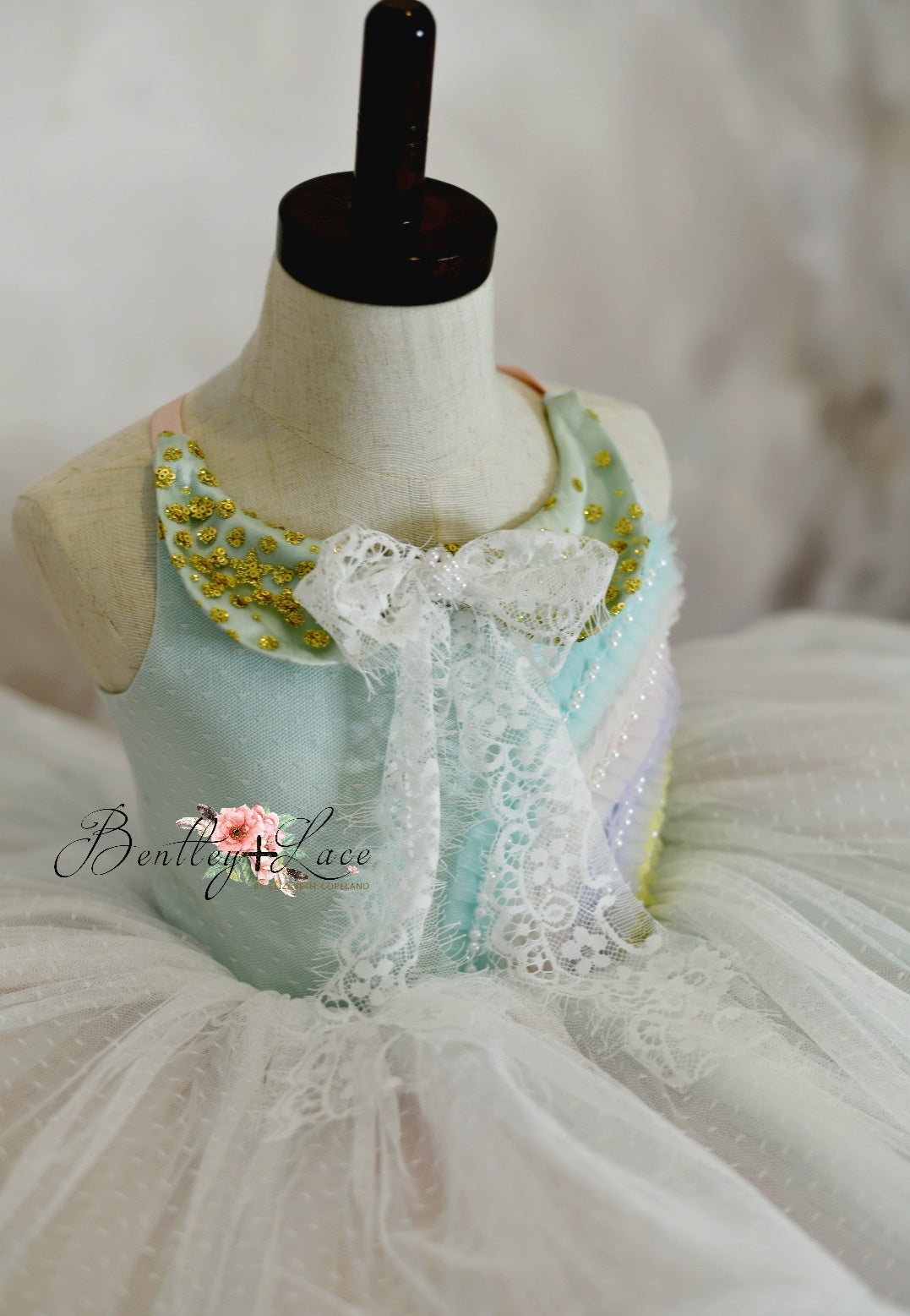 Euc retired rental Petal "Rainbow Dreaming in Pastel" Petal Length Dress (4 Year-Petite 5 Year)