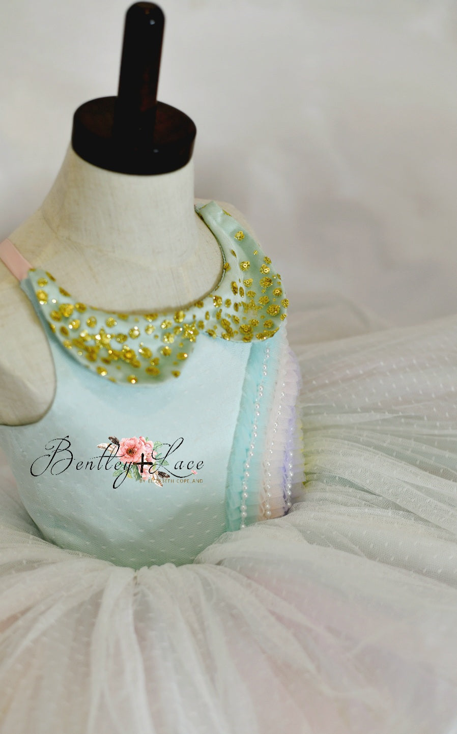 Euc retired rental Petal "Rainbow Dreaming in Pastel" Petal Length Dress (4 Year-Petite 5 Year)