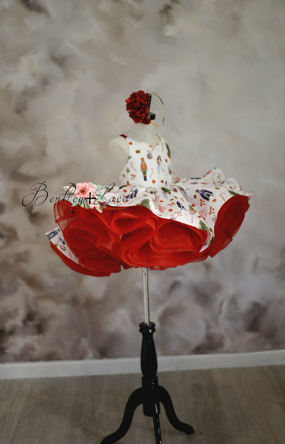Retired rental euc Baby couture rental dress: "Nutcracker Dreams" -Petal Length Dress ( 4 Year - Petite 5 Year)