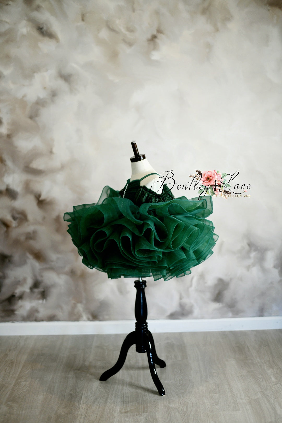 "Greer" in Evergreen Petal Length Dress (4 Year-Petite 5 Year)