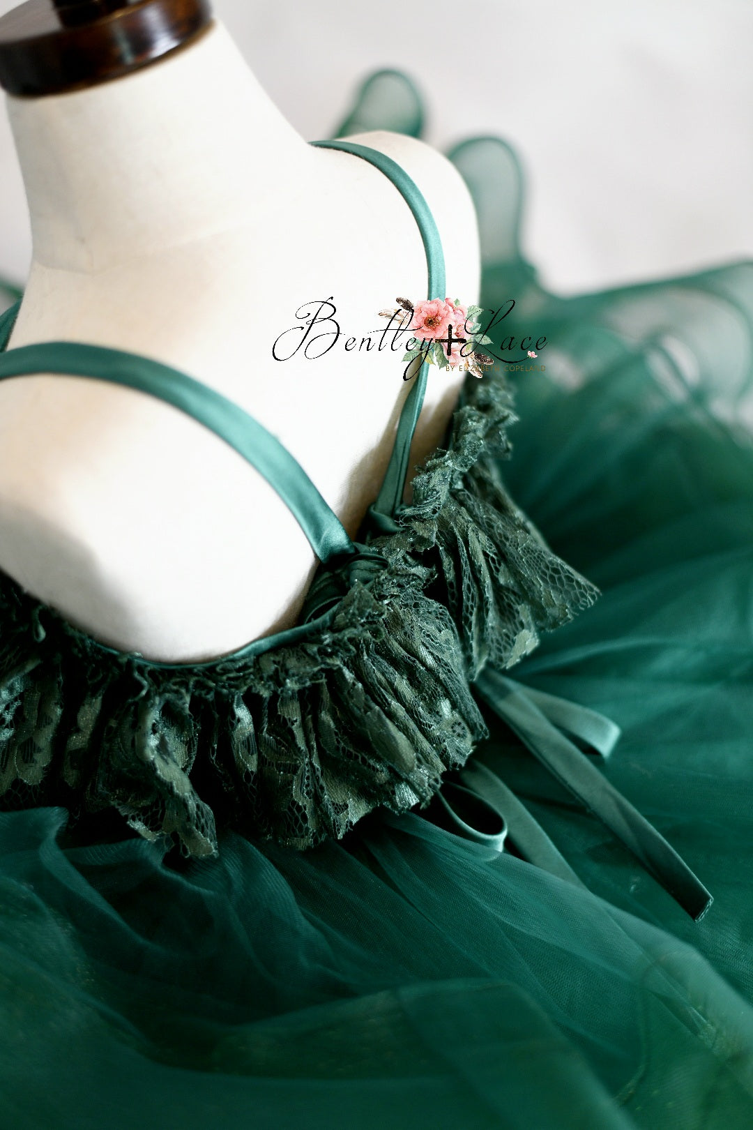 "Greer" in Evergreen Petal Length Dress (4 Year-Petite 5 Year)