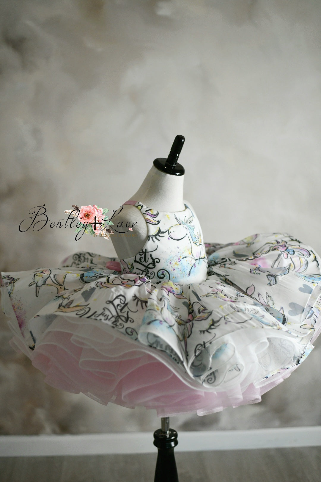 Exclusive "Let's Be Unicorns"-Petal Length Gown ( 4 Year - Petite 5 Year)