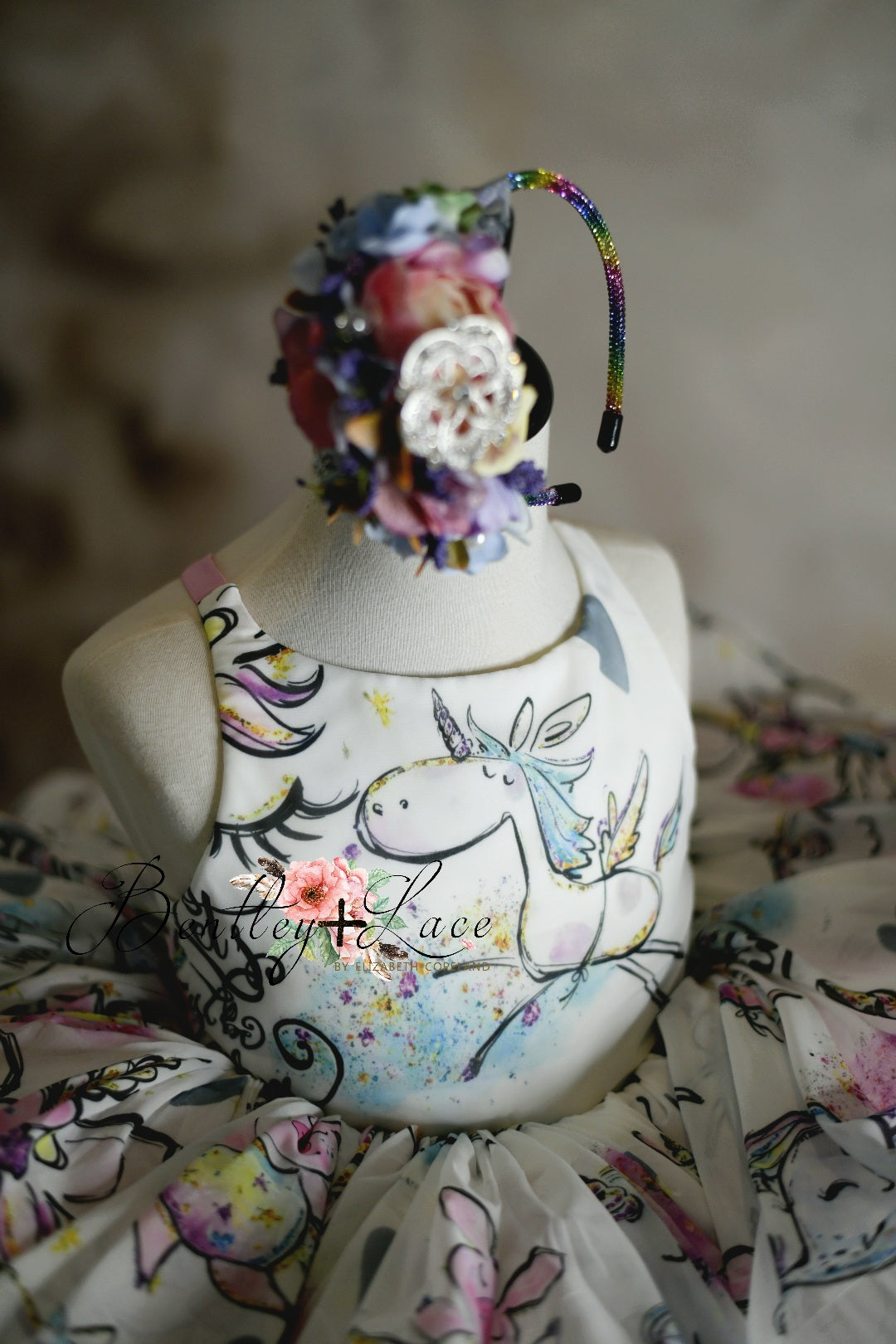 Exclusive "Let's Be Unicorns"-Petal Length Gown ( 4 Year - Petite 5 Year)