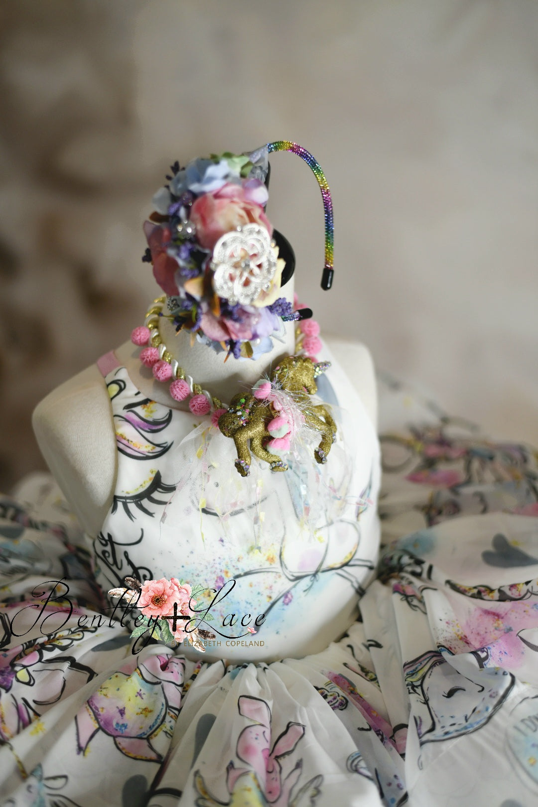 Exclusive "Let's Be Unicorns"-Petal Length Gown ( 4 Year - Petite 5 Year)