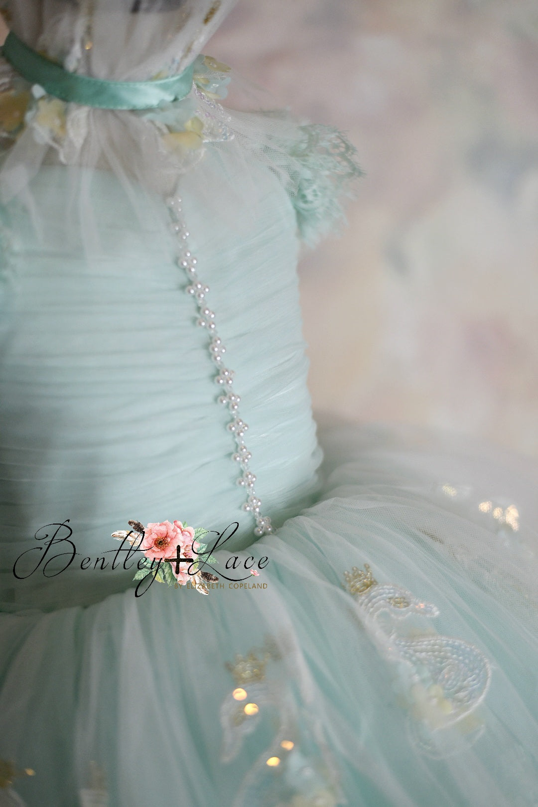 "Swan Dreams" - Pleated Bodice- Petal Length Dress - ( 5 Year - Petite 6 Year)