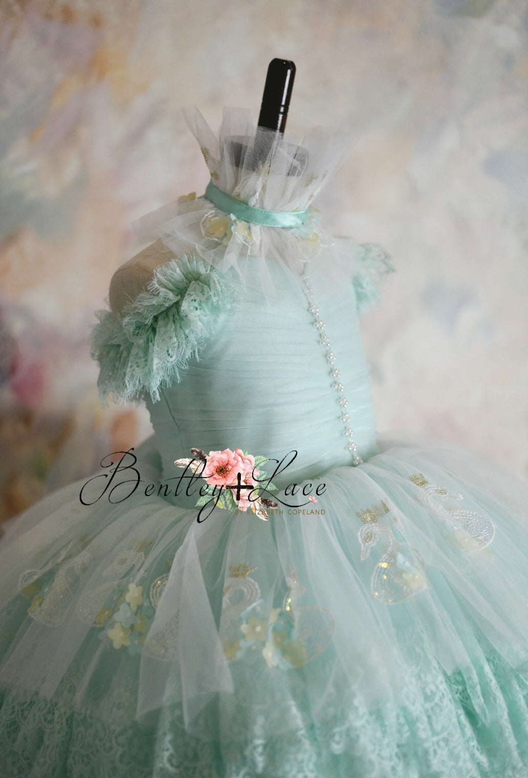"Swan Dreams" - Pleated Bodice- Petal Length Dress - ( 5 Year - Petite 6 Year)