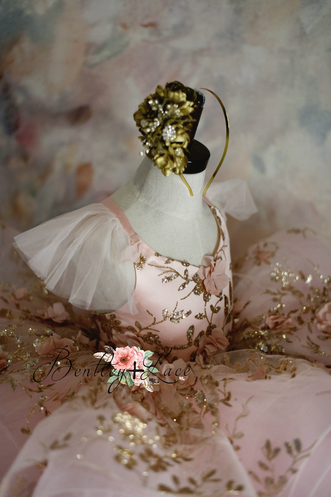 "Sadie" in Blush Petal length gown- (4 year- petite 5 year)