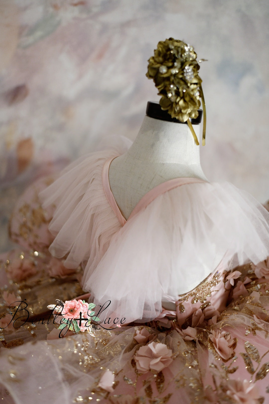 "Sadie" in Blush Petal length gown- (4 year- petite 5 year)