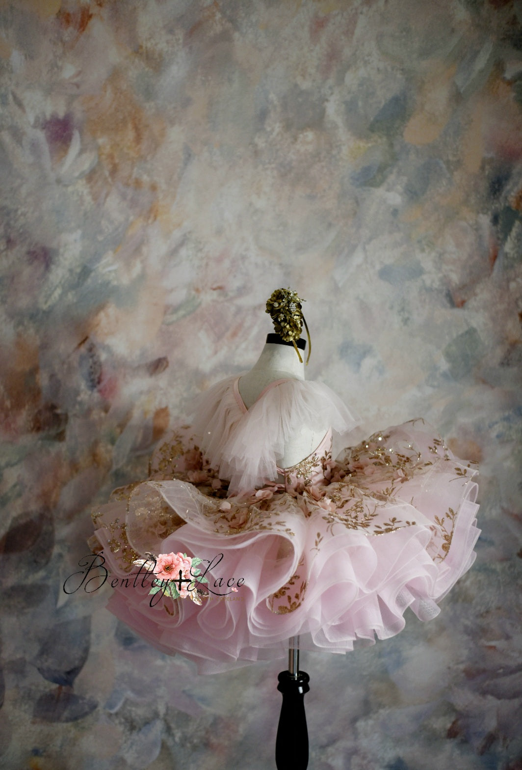 "Sadie" in Blush Petal length gown- (4 year- petite 5 year)