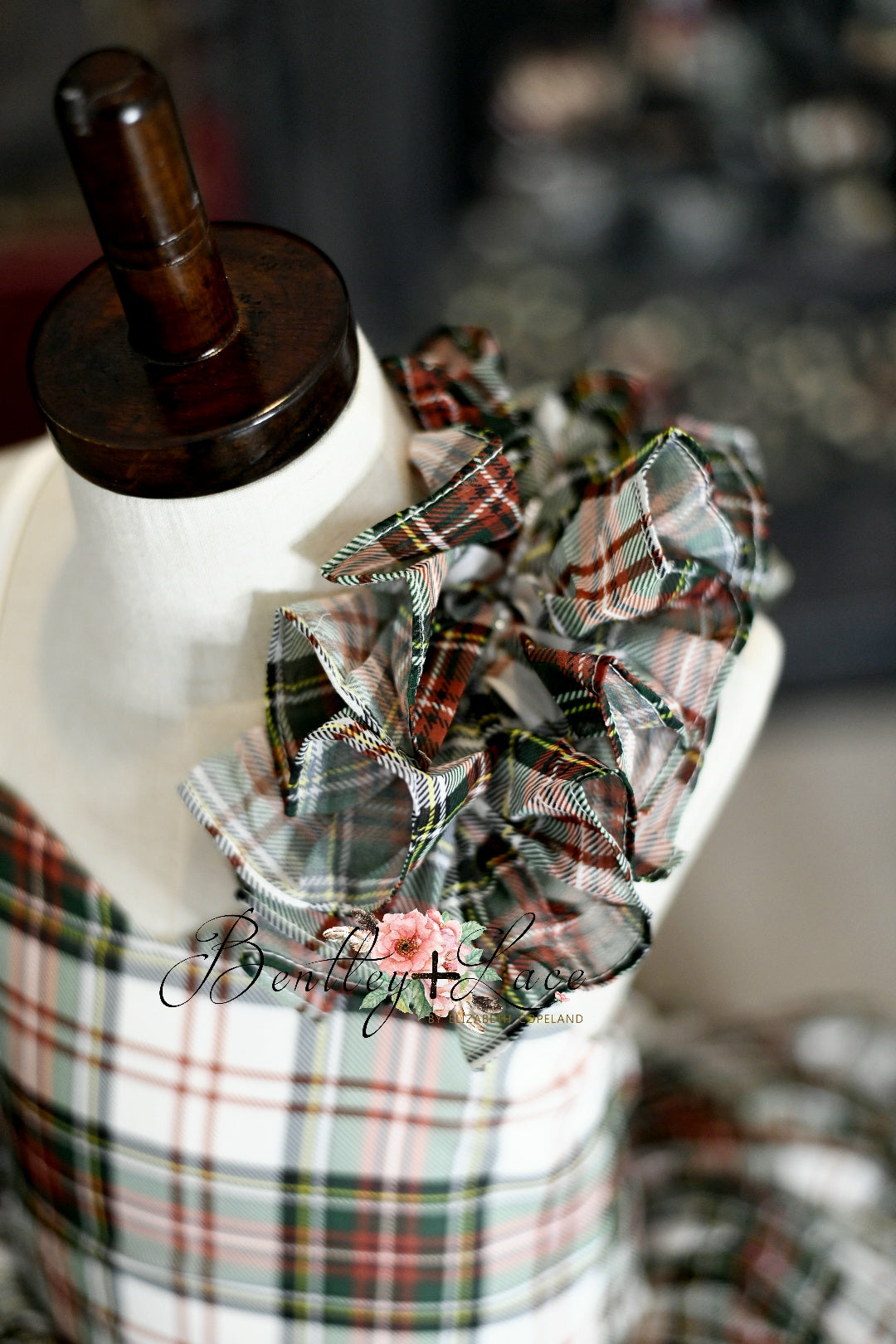 "Carolle" - Floor Long White Plaid ( 6 Year - Petite 7 Year)
