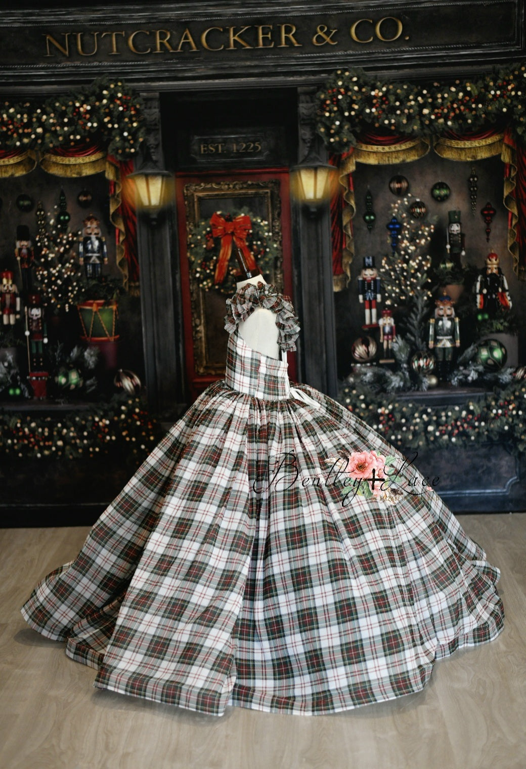 "Carolle" - Floor Long White Plaid ( 6 Year - Petite 7 Year)