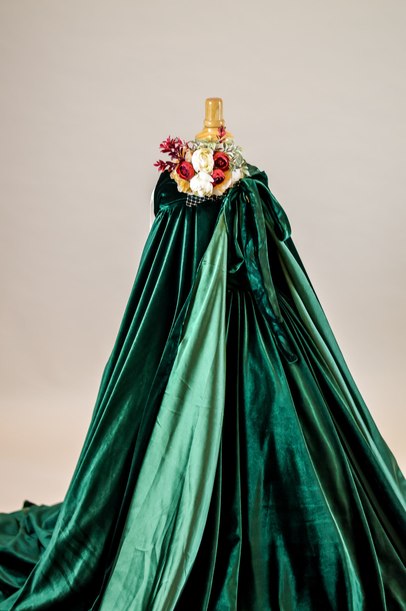 Josephine Velvet Cape- Jewel Green