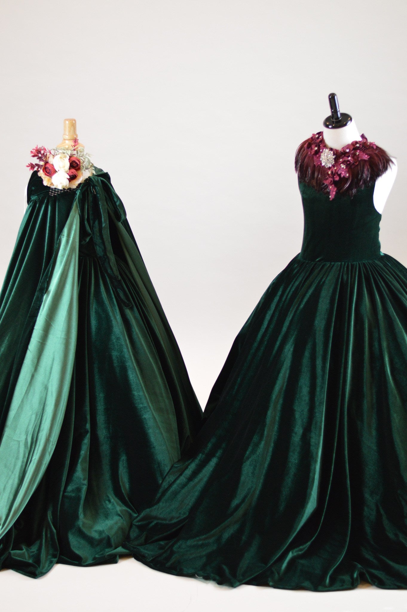 Josephine Velvet Cape- Jewel Green