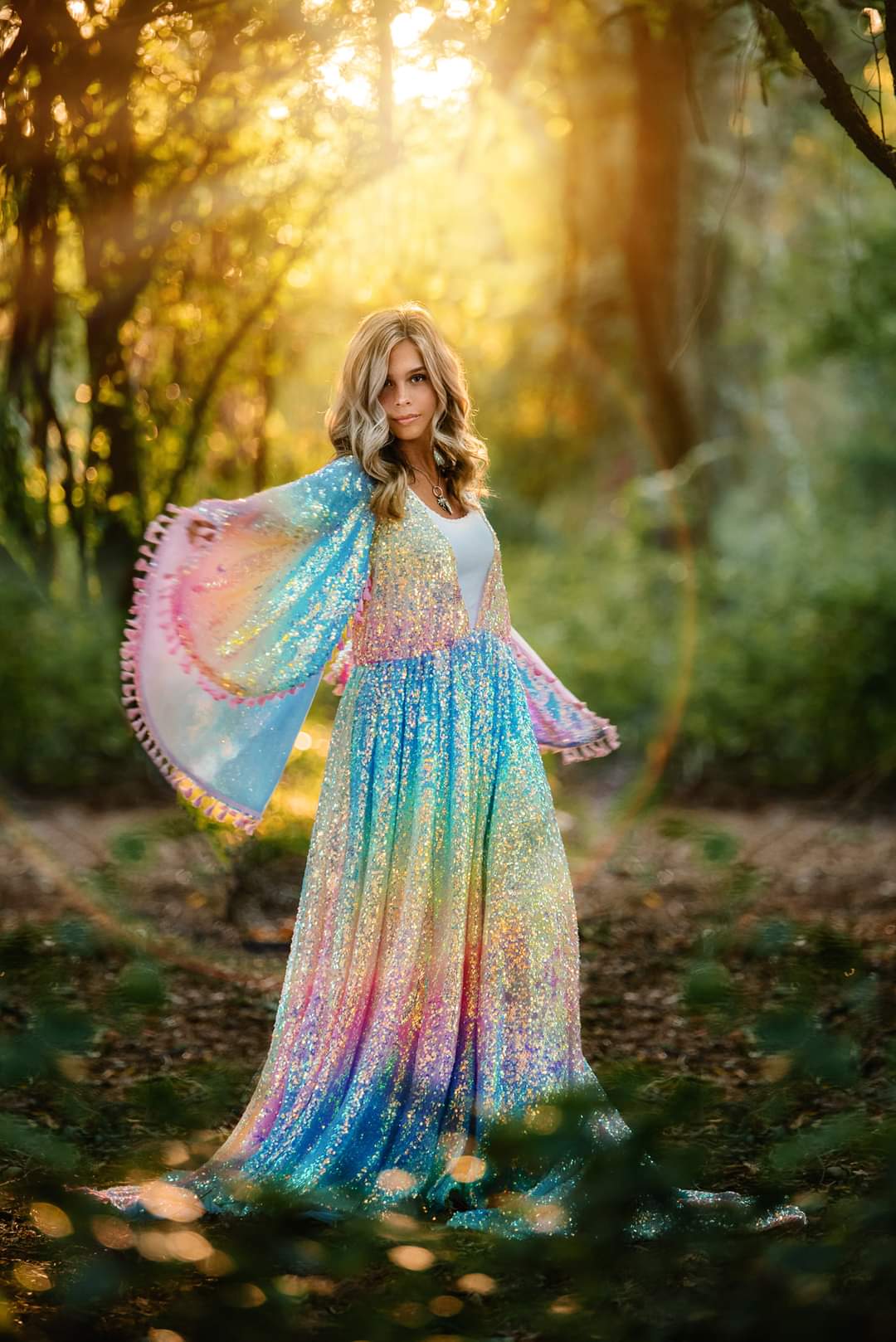 Boho on sale rainbow dress