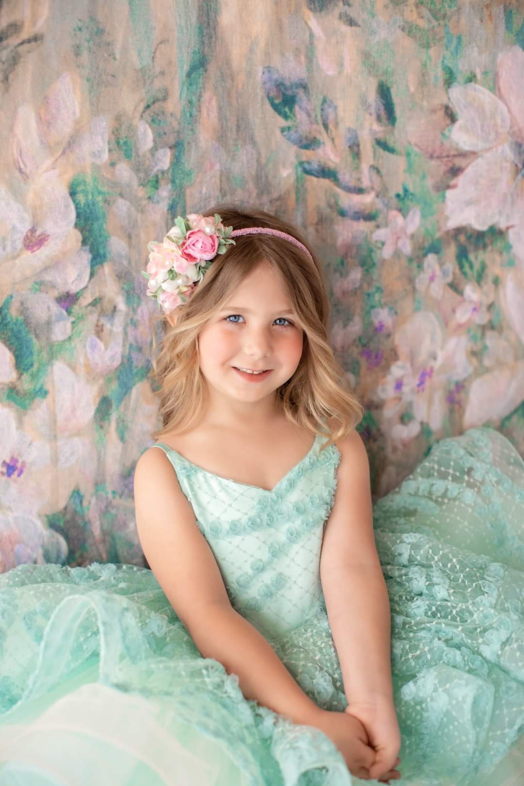 "Mint Dreams" - Petal Length Gown ( 4 Year - Petite 6 Year)