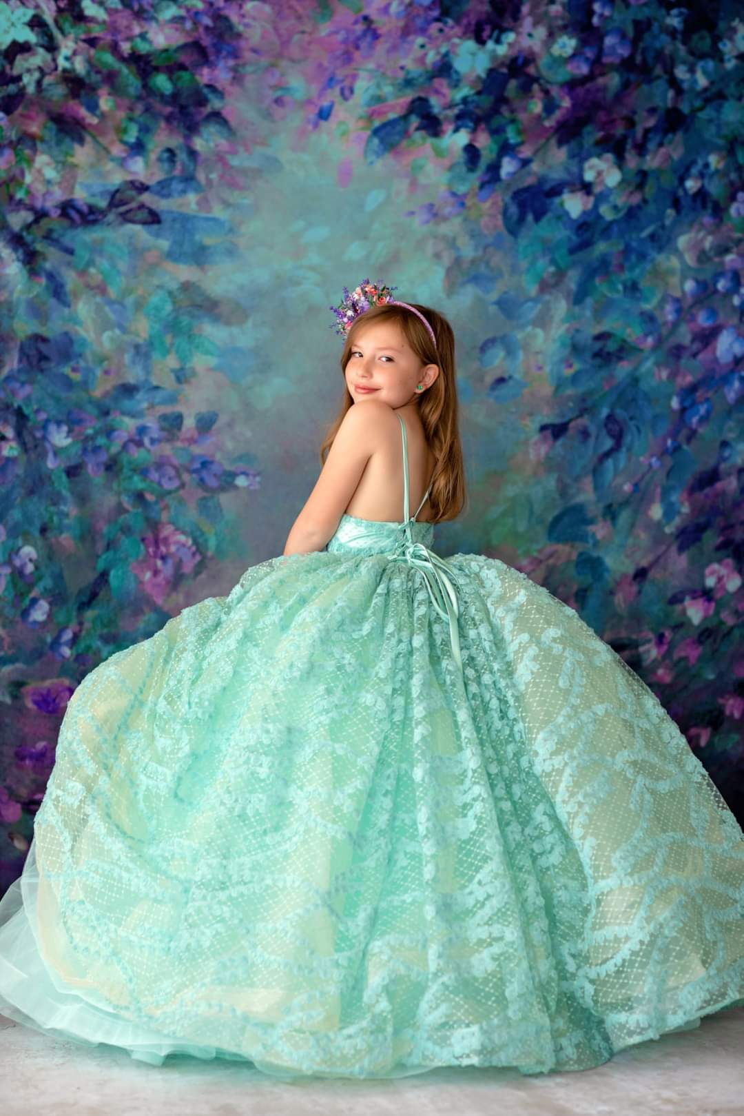 "Mint Dreams" - Floor Length Gown ( 6 Year - Petite 7 Year)