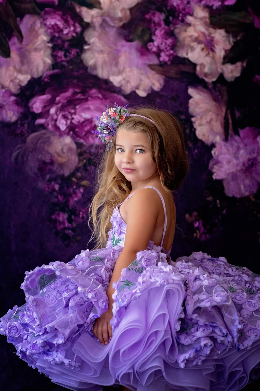 Petal "Eva" Petal Length Dress+ Cape (4 Year-Petite 5 Year)