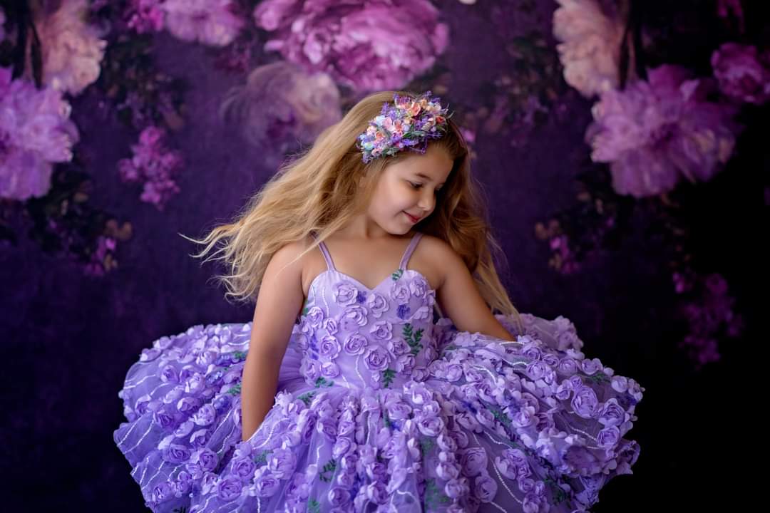 Petal "Eva" Petal Length Dress+ Cape (4 Year-Petite 5 Year)