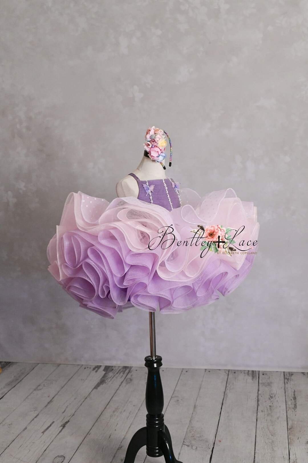 Lavender Butterfly Confetti - Petal  Length Dress (3 Year-Petite 5 Year)