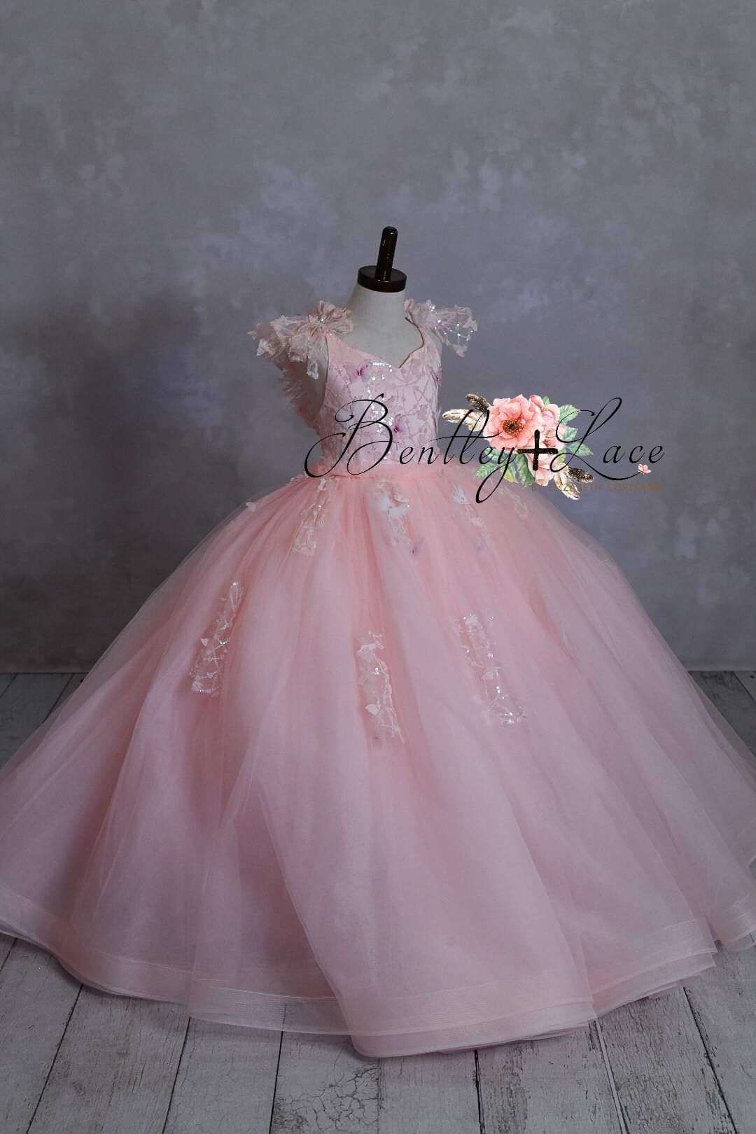 "Blossom Soiree" in pink Floor Length Dress ( 6 Year - Petite 7 Year)