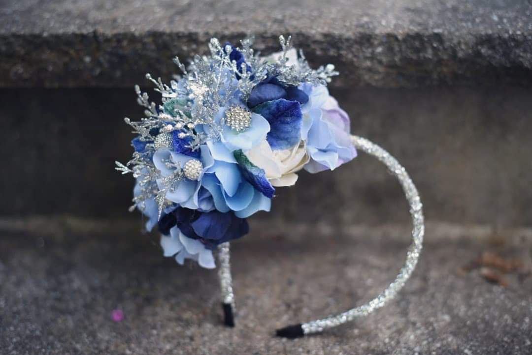 Blue blooms Headband