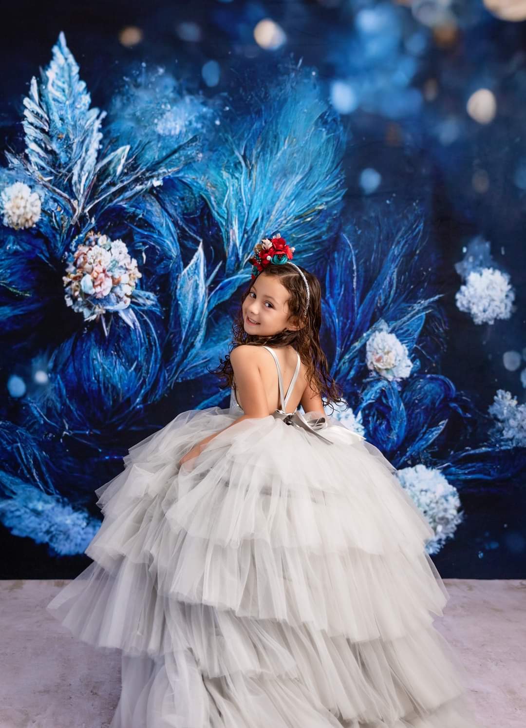 "Tinsel" Petal Length Dress + detachable sleeves(5 Year-Petite 6 Year)