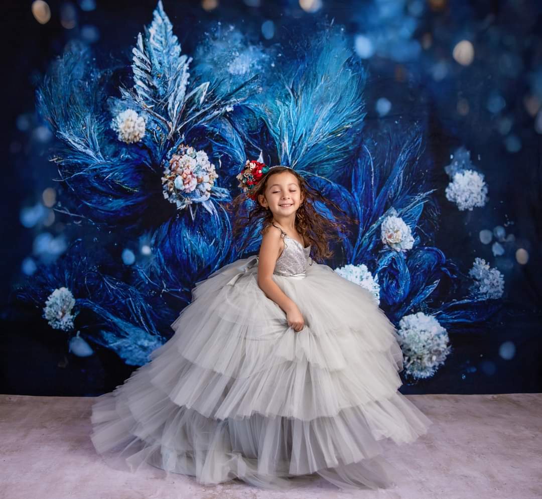 "Tinsel" Petal Length Dress + detachable sleeves(5 Year-Petite 6 Year)