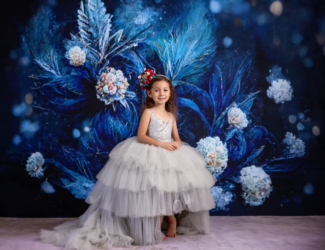 "Tinsel" Petal Length Dress detachable sleeves(5 Year-Petite 6 Year)