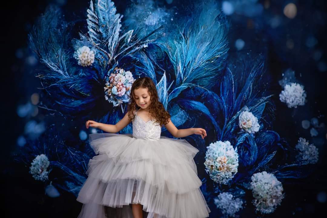 "Tinsel" Petal Length Dress detachable sleeves(5 Year-Petite 6 Year)