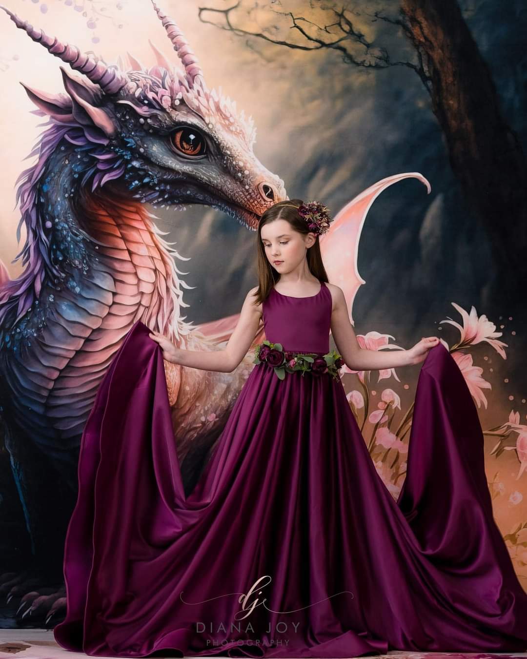 "ZIGGY" Silk Satin Floor Length Gown (7-9 Year)