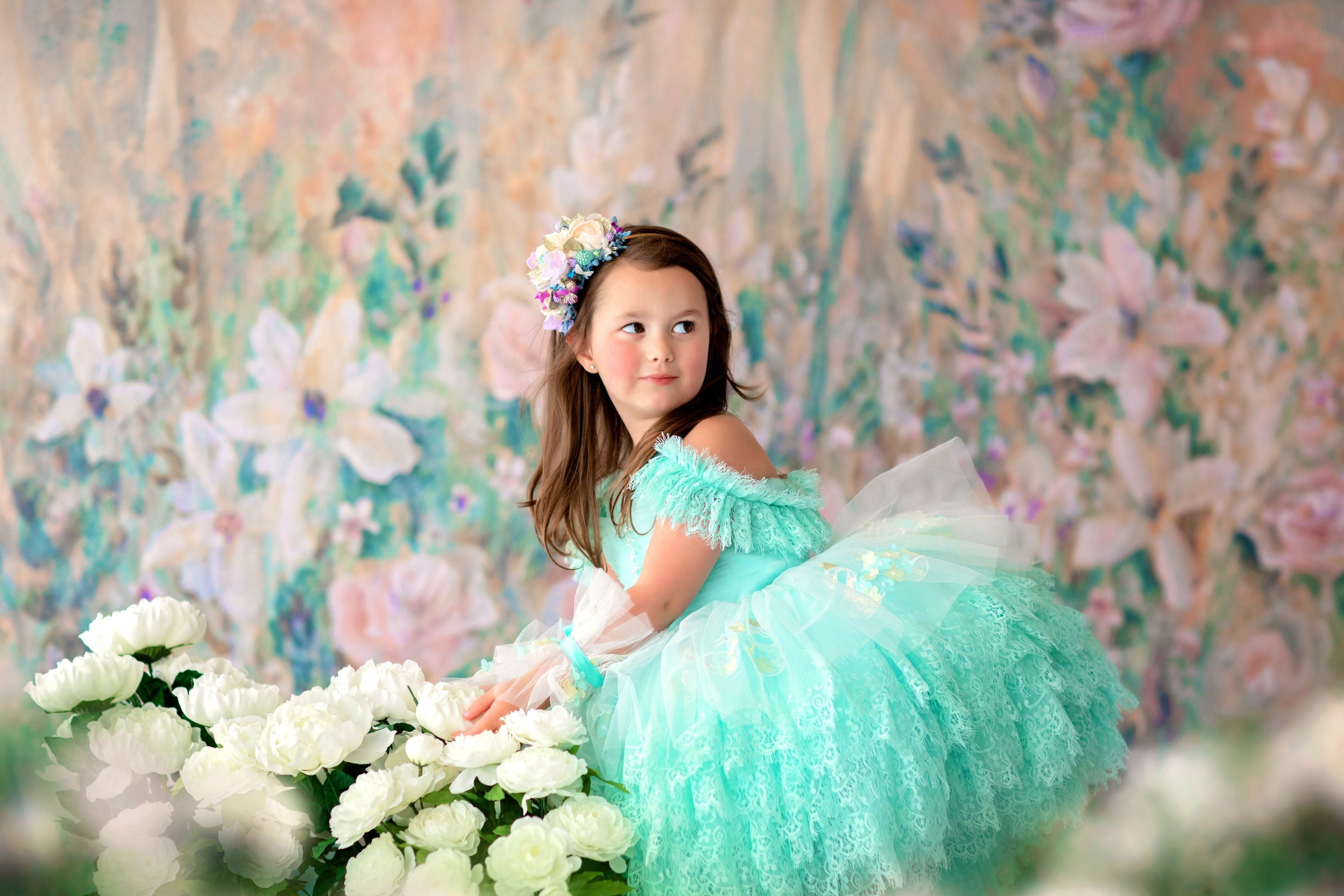 "Swan Dreams" - Pleated Bodice- Petal Length Dress - ( 5 Year - Petite 6 Year)