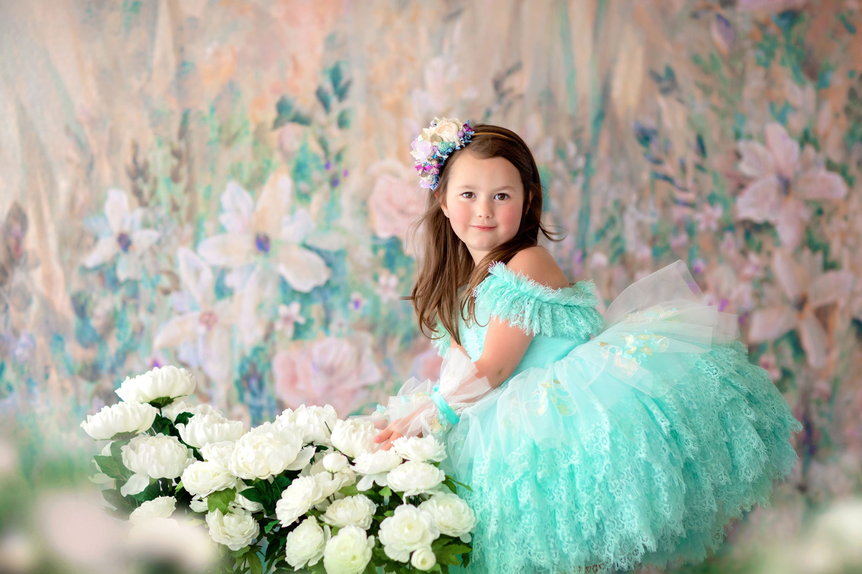 "Swan Dreams" - Pleated Bodice- Petal Length Dress - ( 5 Year - Petite 6 Year)
