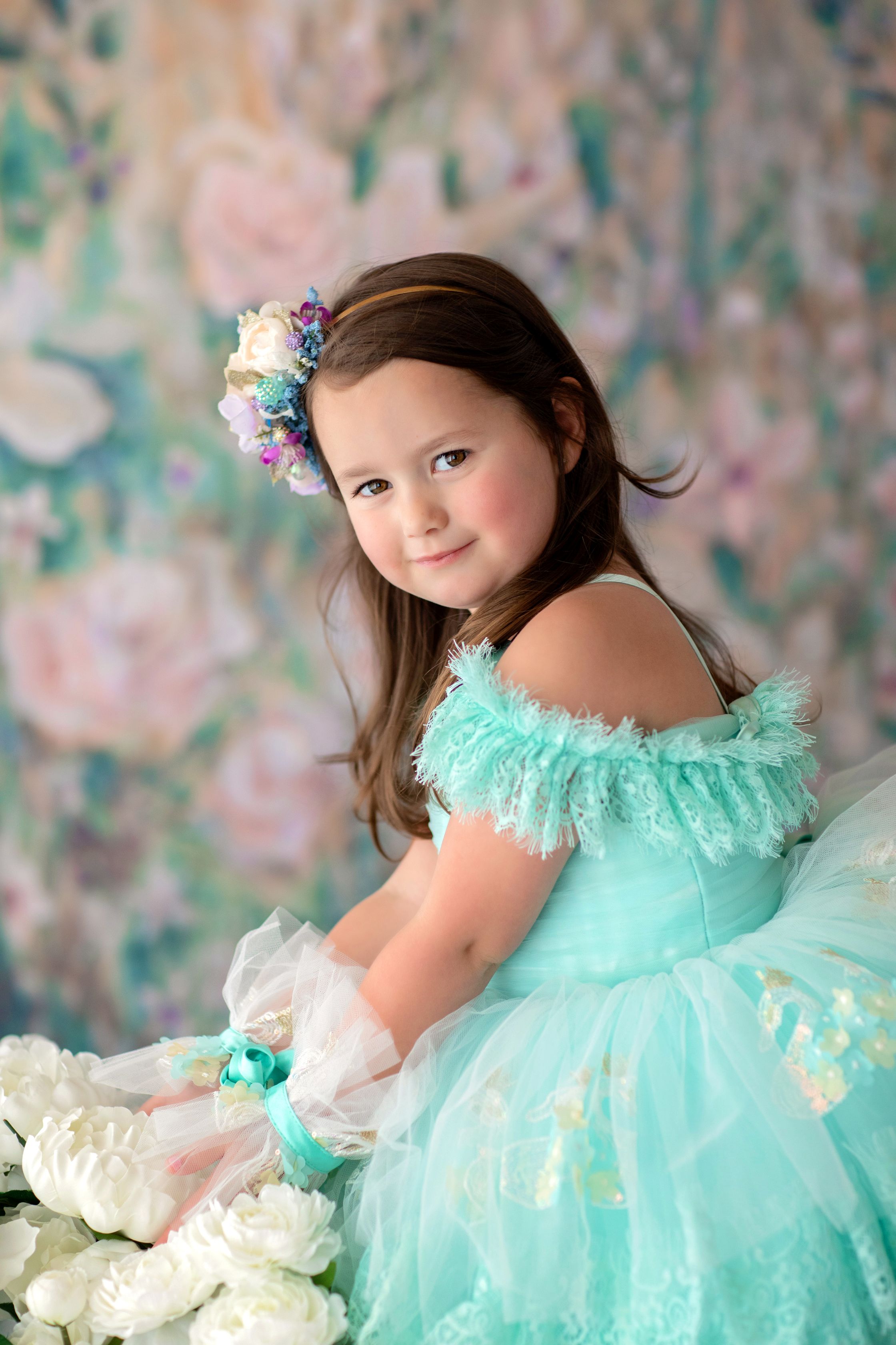 "Swan Dreams" - Pleated Bodice- Petal Length Dress - ( 5 Year - Petite 6 Year)