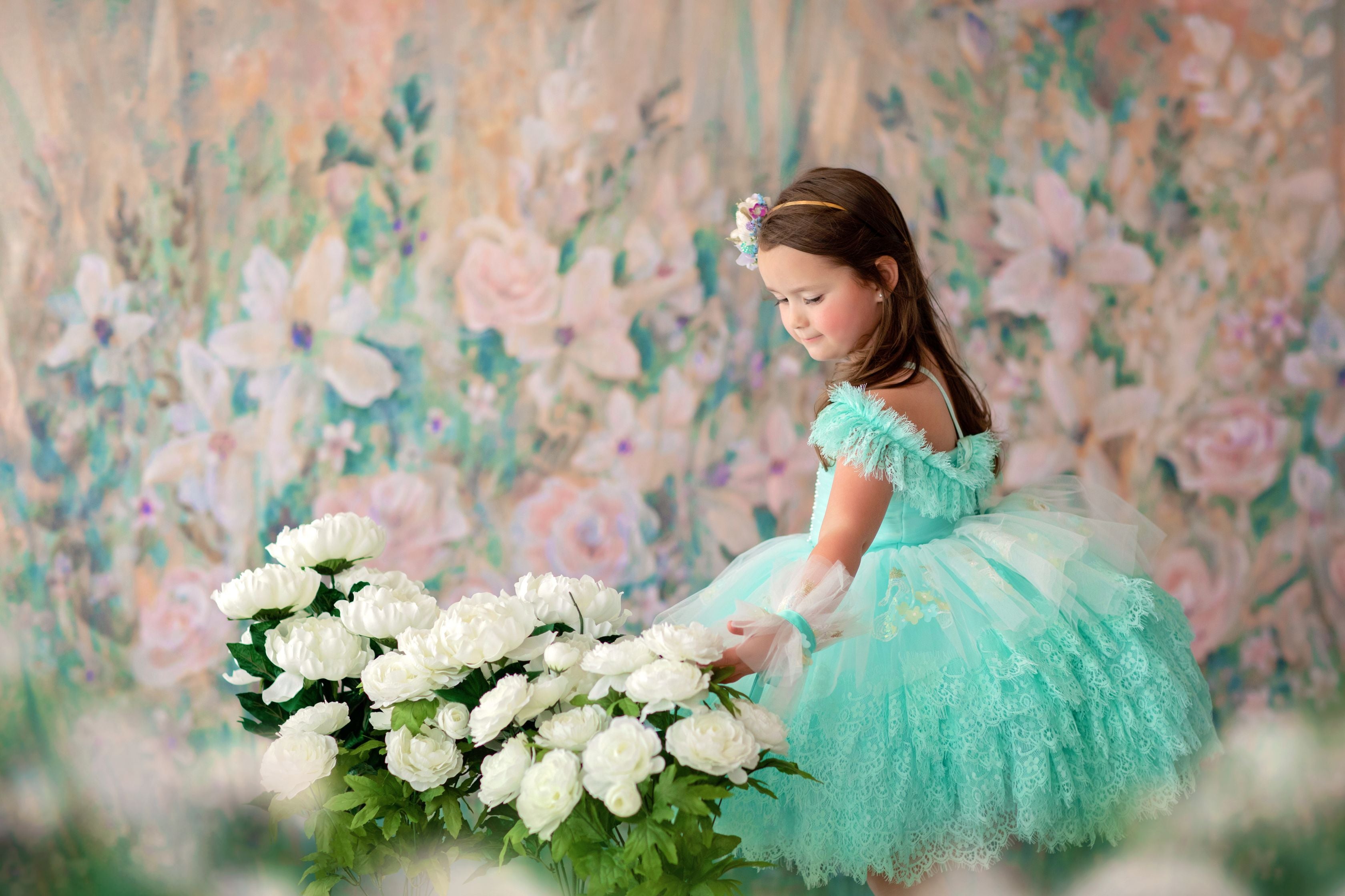 "Swan Dreams" - Pleated Bodice- Petal Length Dress - ( 5 Year - Petite 6 Year)