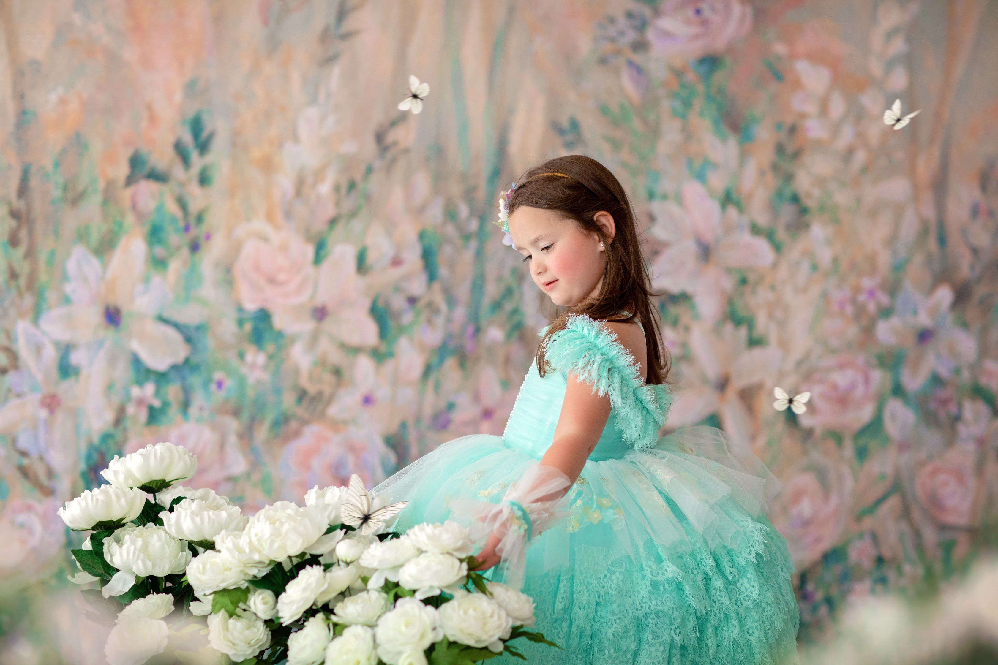 "Swan Dreams" - Pleated Bodice- Petal Length Dress - ( 5 Year - Petite 6 Year)
