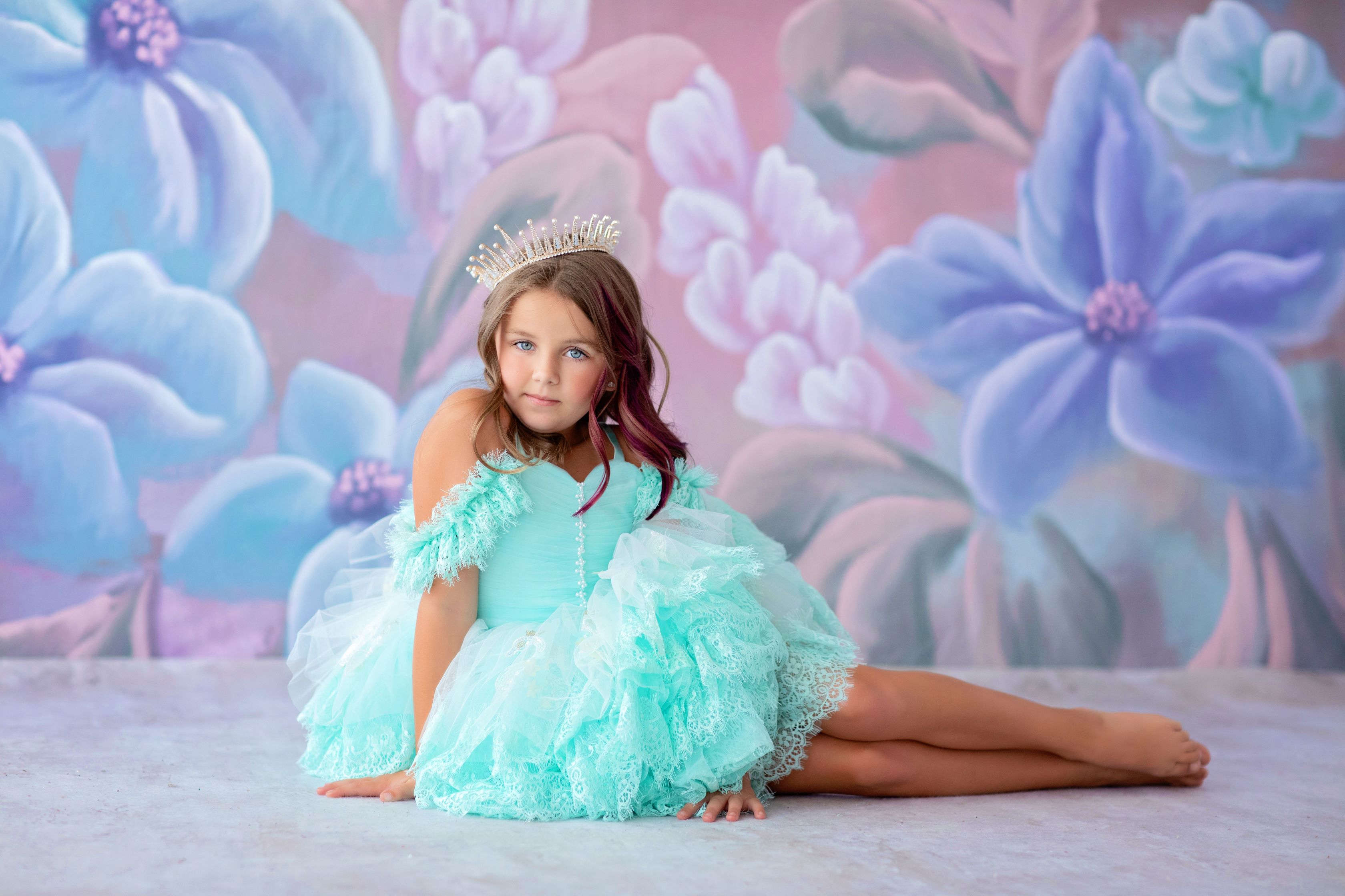 "Swan Dreams" - Pleated Bodice- Petal Length Dress - ( 5 Year - Petite 6 Year)