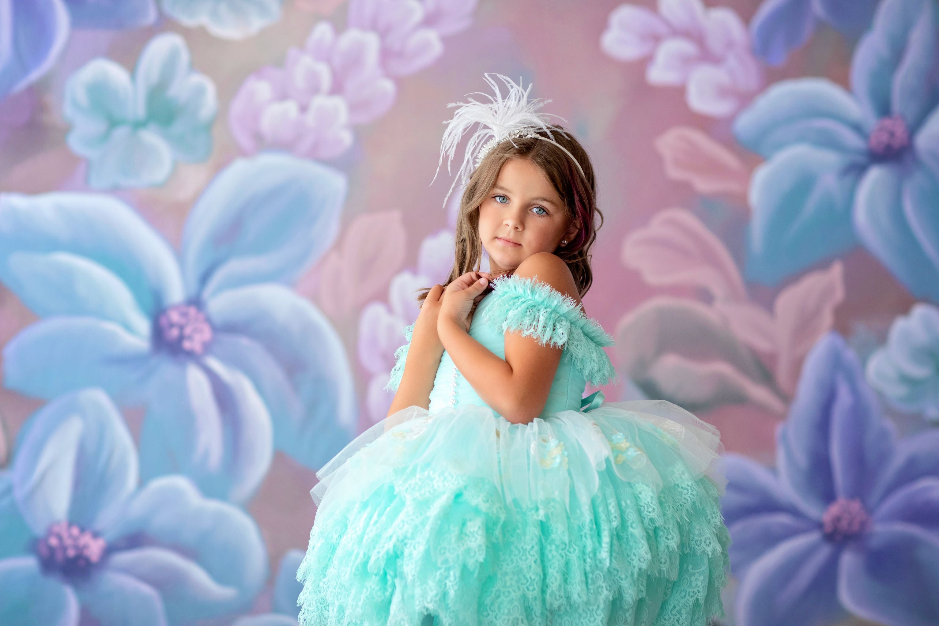 "Swan Dreams" - Pleated Bodice- Petal Length Dress - ( 5 Year - Petite 6 Year)