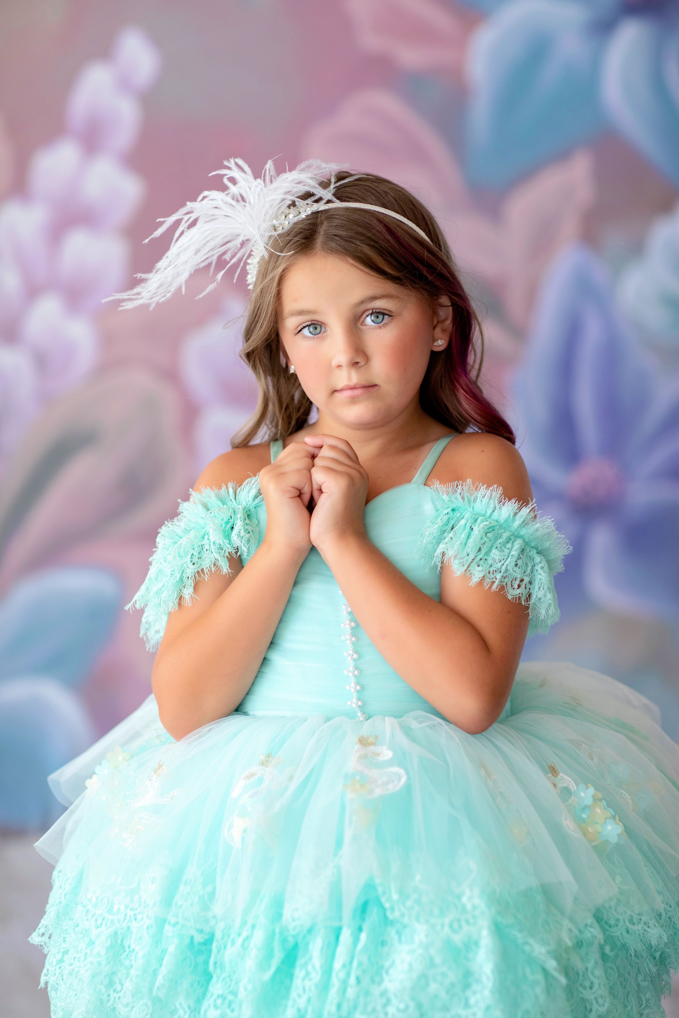 "Swan Dreams" - Pleated Bodice- Petal Length Dress - ( 5 Year - Petite 6 Year)