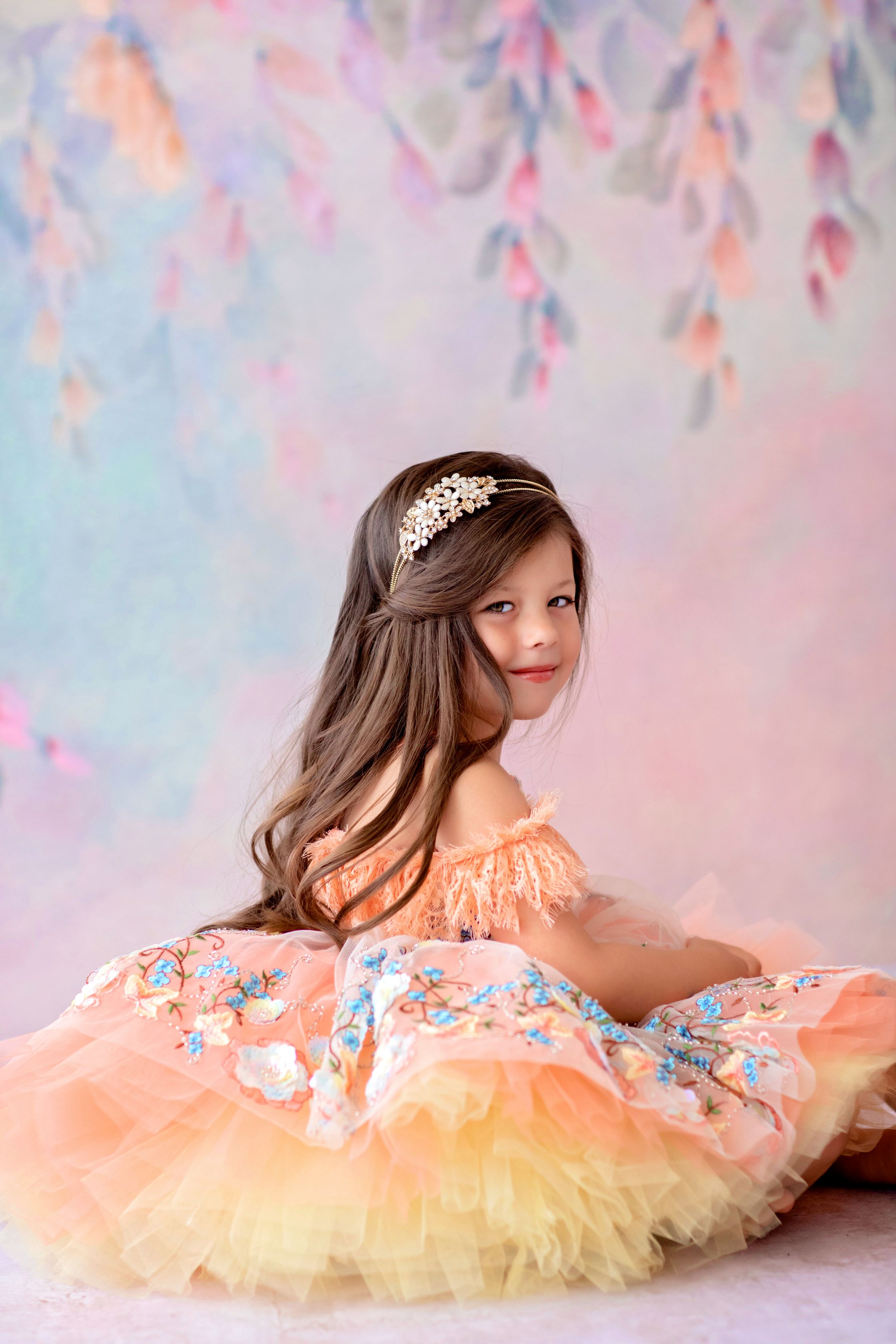 "Peaches" Petal Length Dress ( 3 Year - Petite 4 Year)
