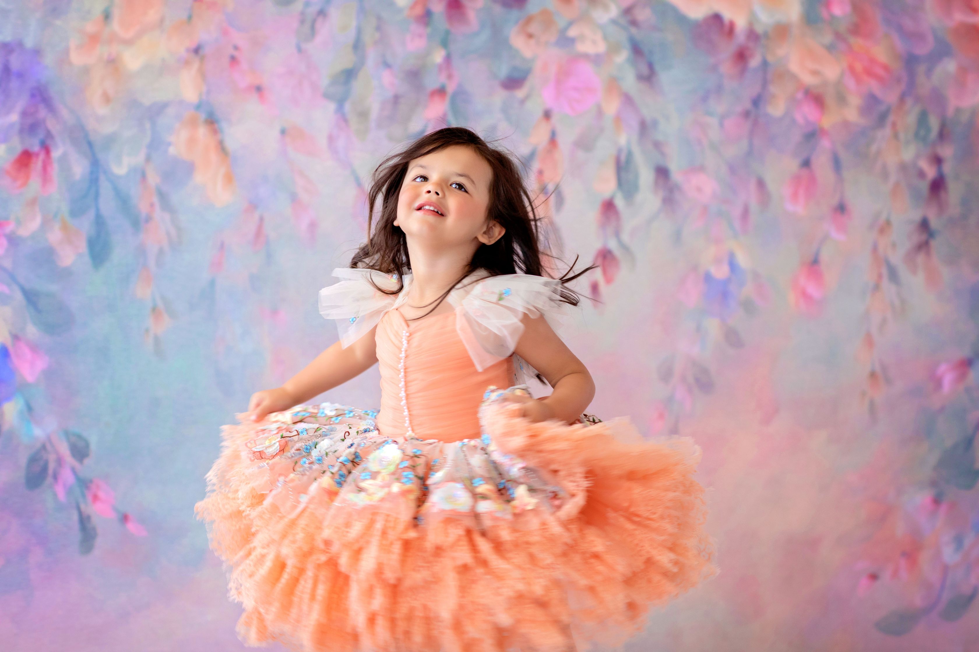 "Peaches" Petal Length Dress ( 3 Year - Petite 4 Year)