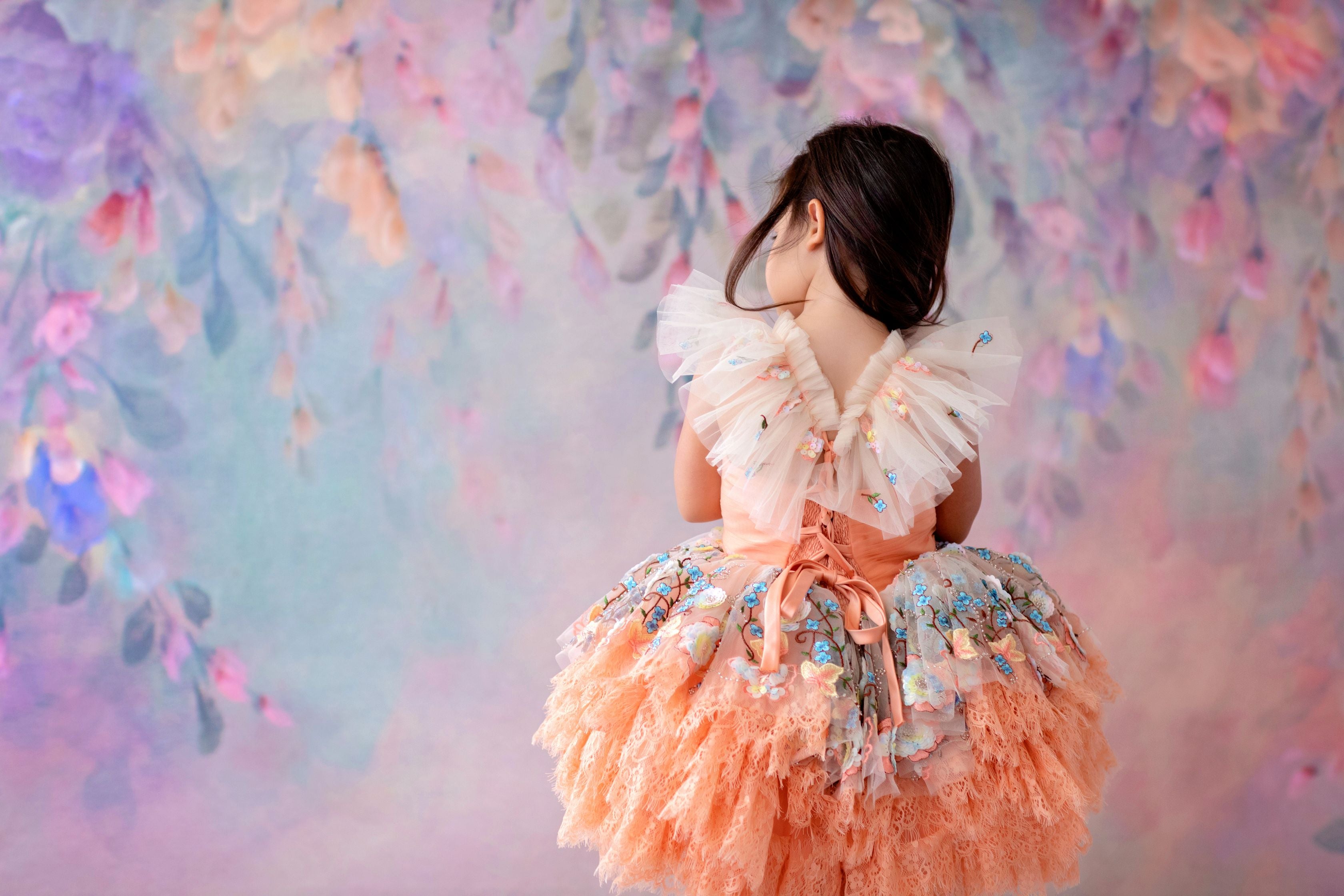 "Peaches" Petal Length Dress ( 3 Year - Petite 4 Year)
